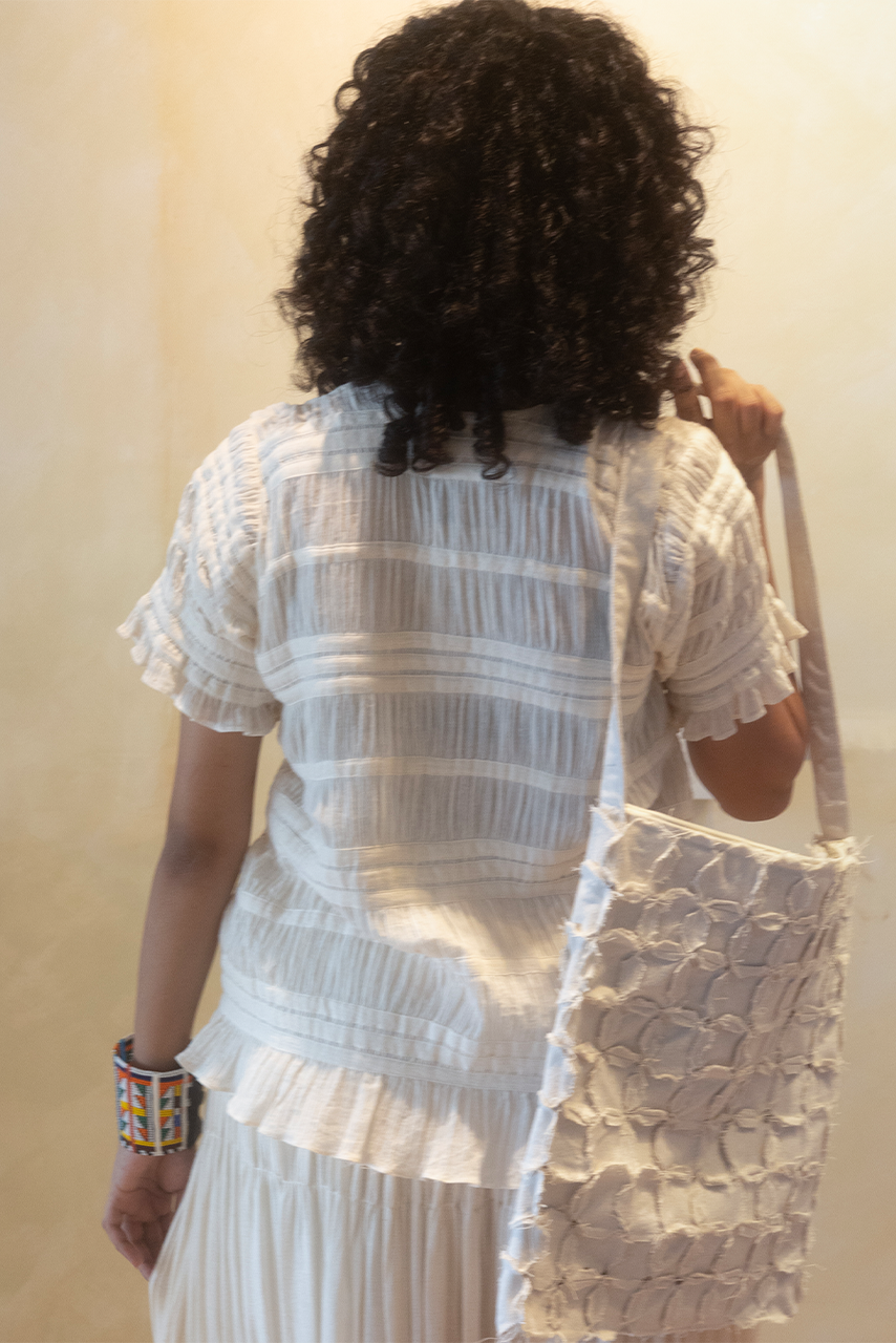 Ruched Ribbon Top