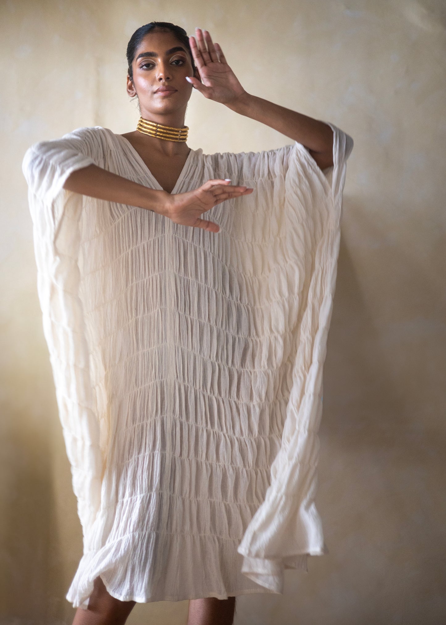 RUCHED PEARL DRESS