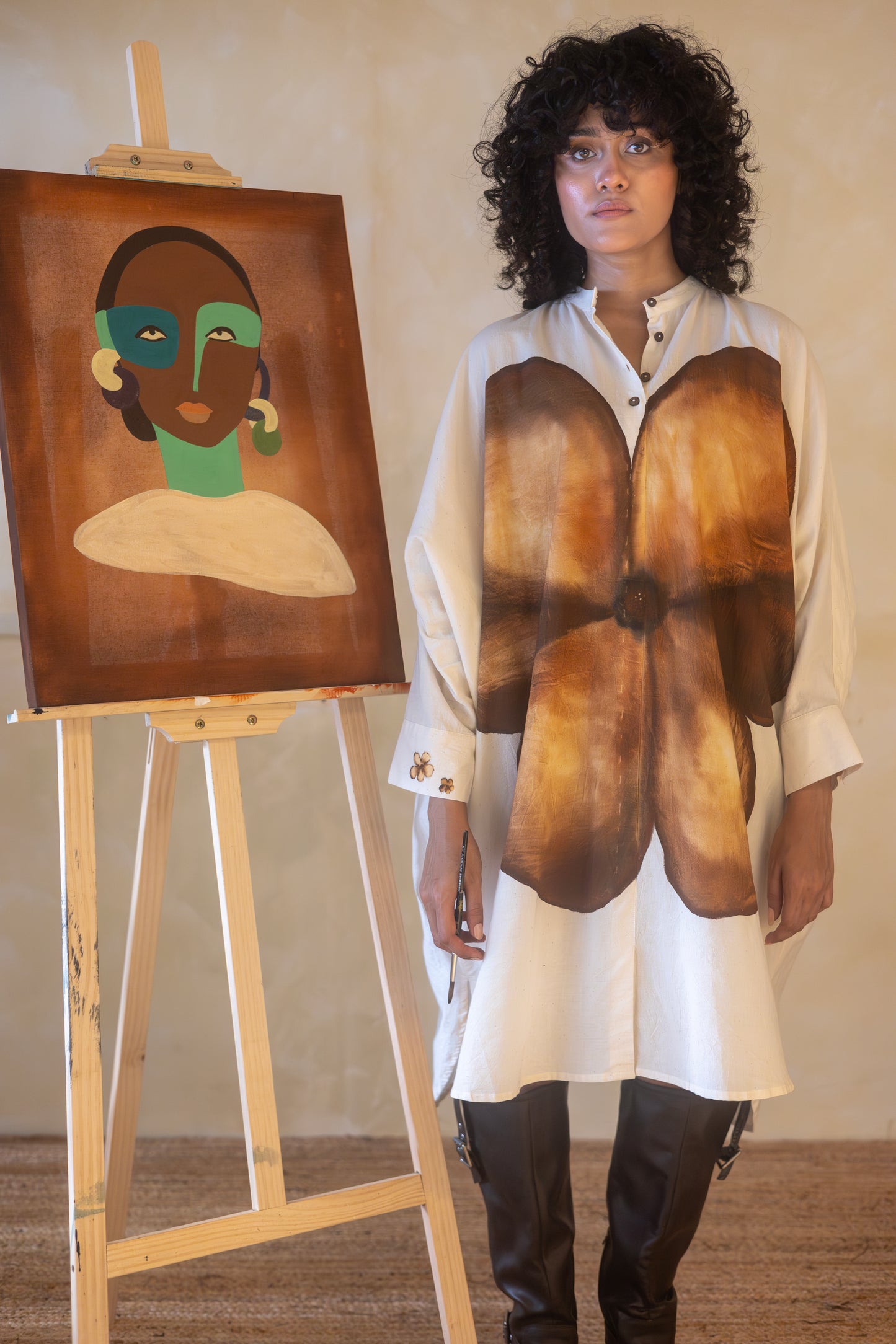 Brown Tulip Long Shirt