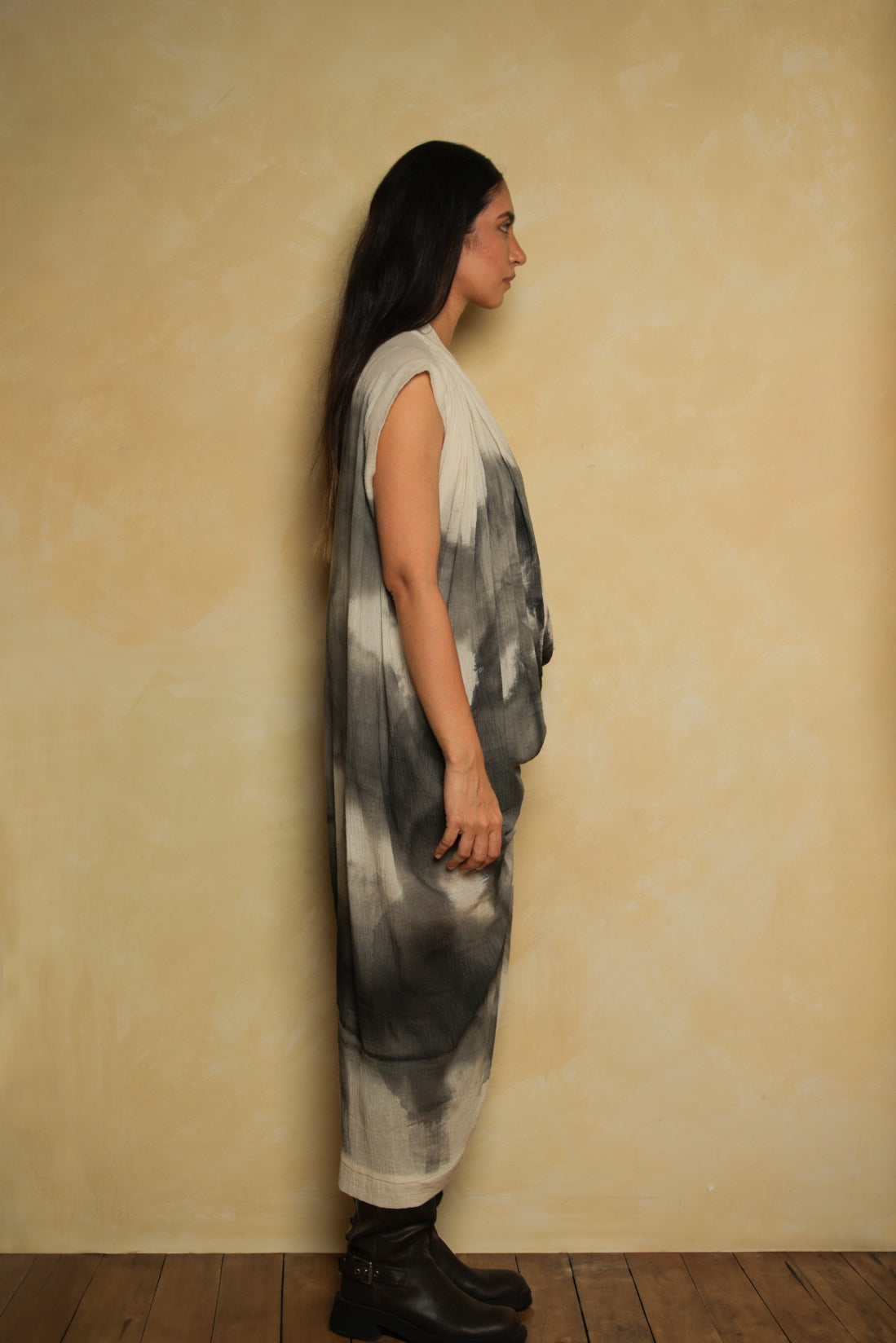 Tides of Charcoal Maxi Dress