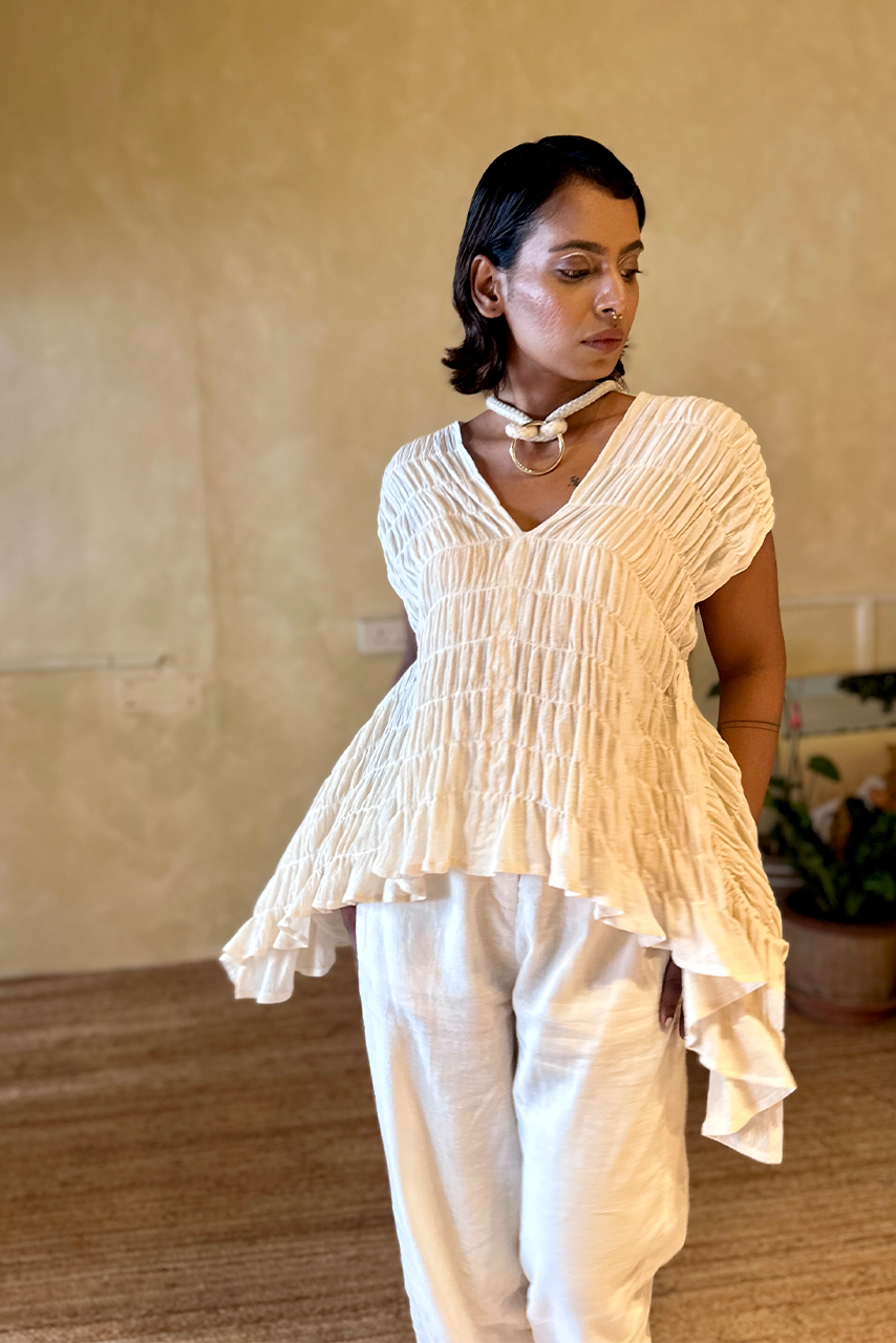 Ruched Pearl Top