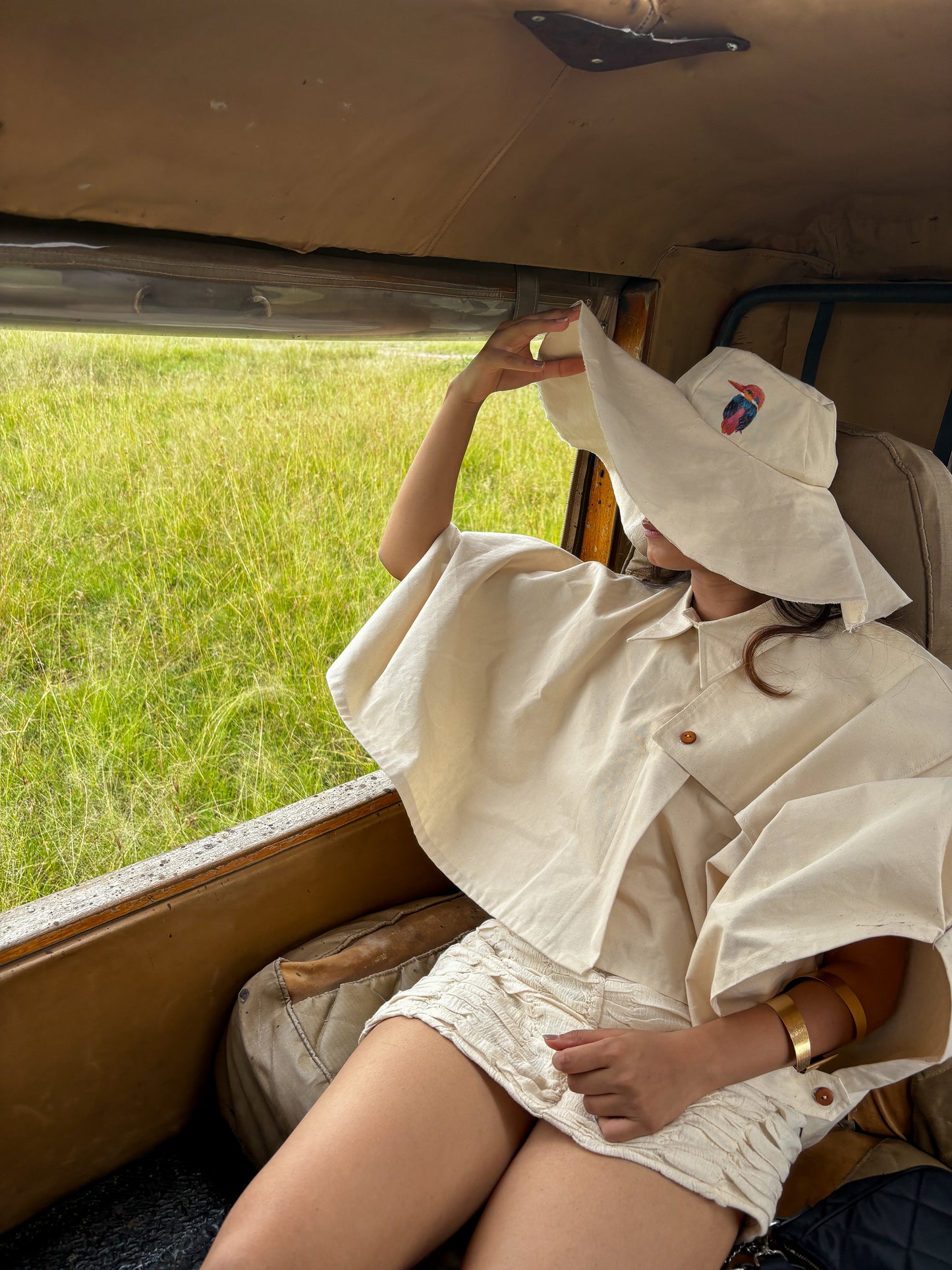 Collared Safari Poncho