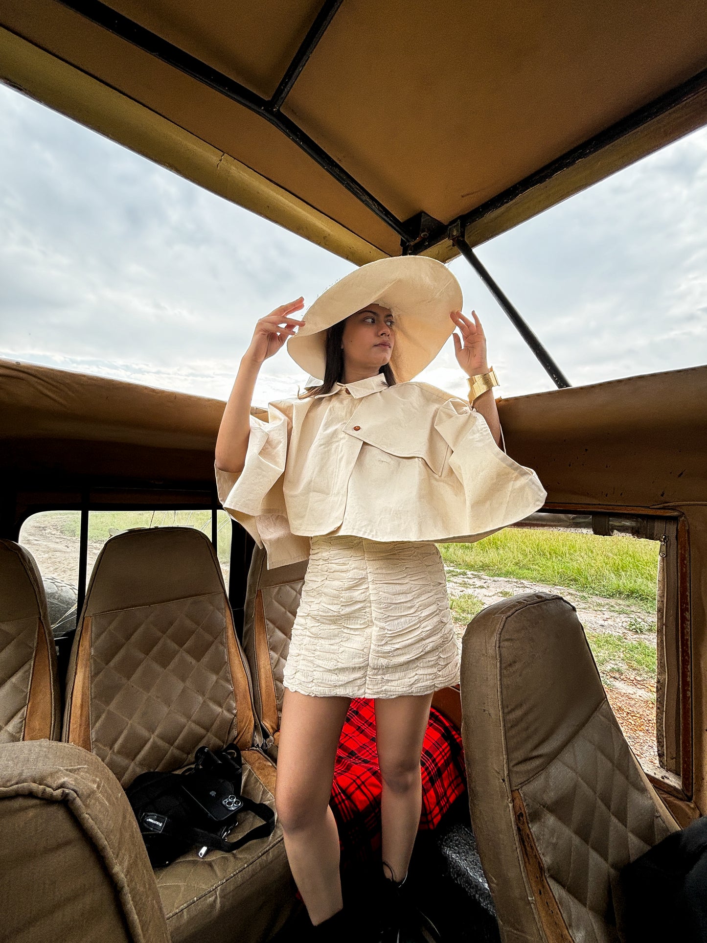 Collared Safari Poncho