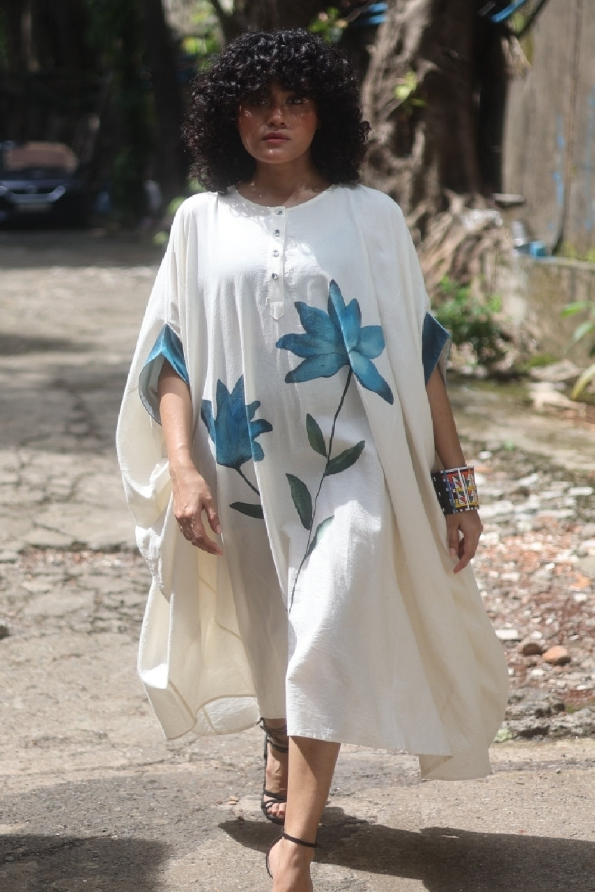 blue lotus dress Lotus Textured Silk Dress in Blue