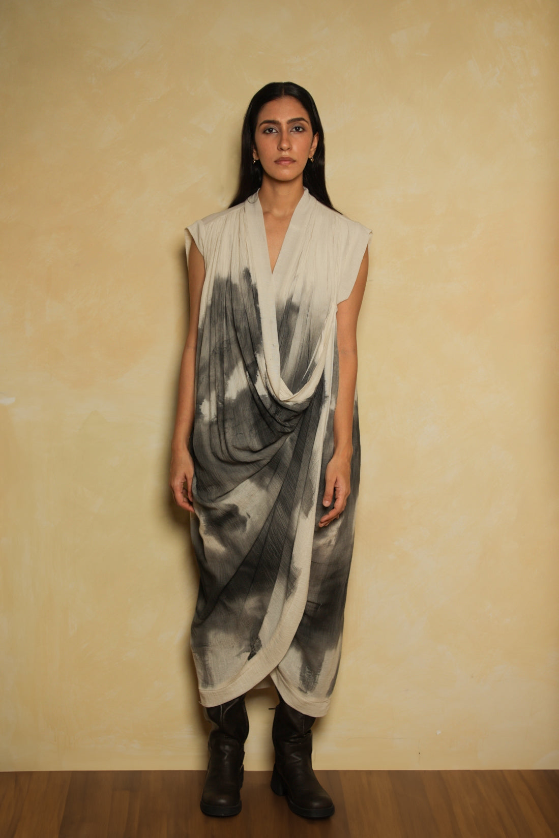 Tides of Charcoal Maxi Dress